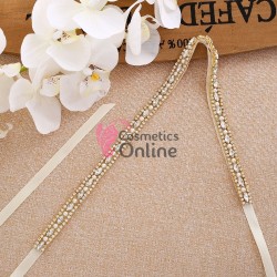 Brau din satin Hand Made Luxury BLT049JJ cu Crystale aplicate pentru rochie de mireasa